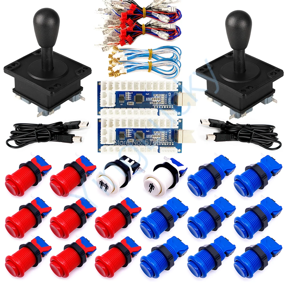 

Classic Arcade Joystick Kit with USB Encoder, Push Button for PC Mame Raspberry Pi 3, 4, 8 Way, American Style