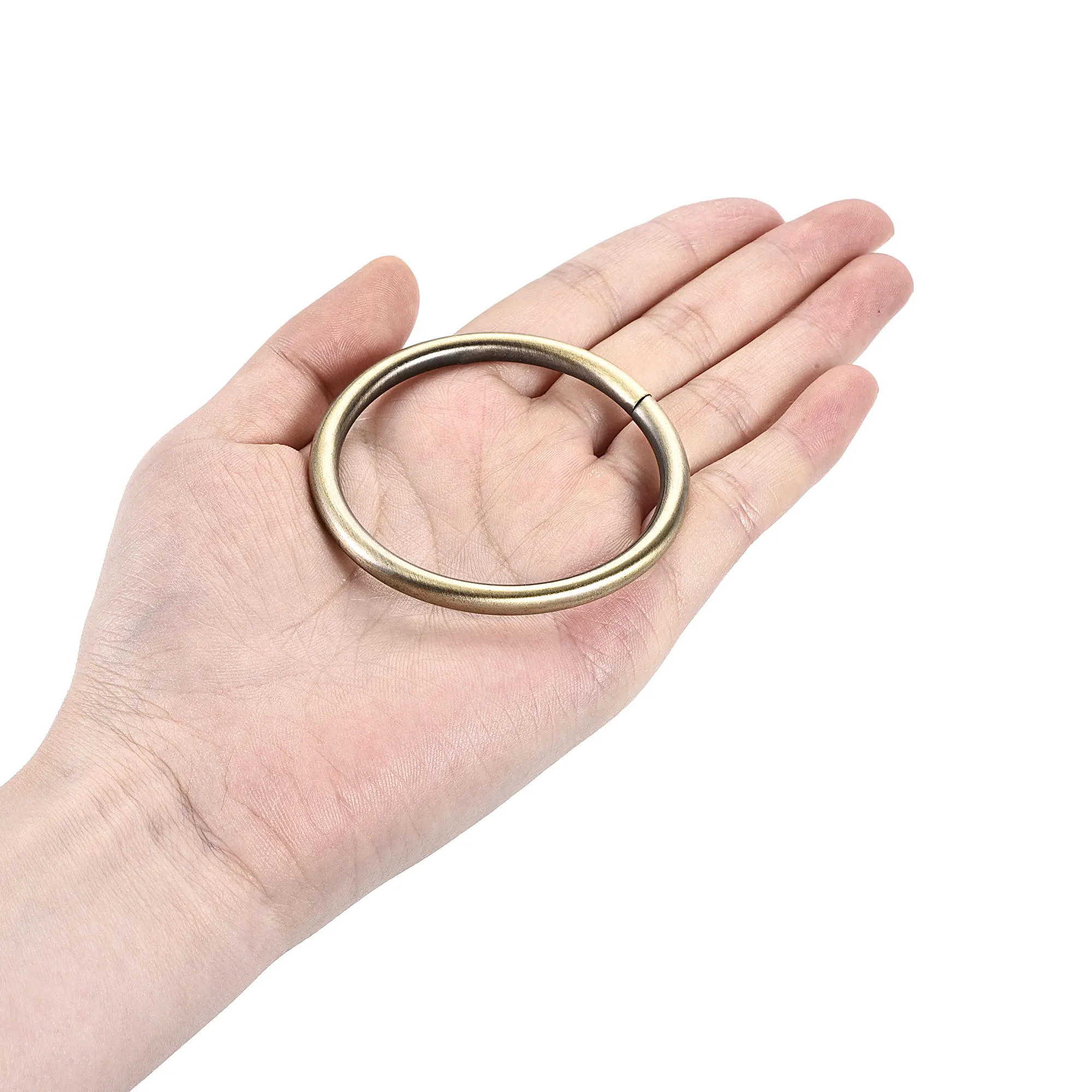 Uxcell โลหะ O แหวน48มม.(1.89 ") ID ความหนา4.8มม.แหวนเหล็กสำหรับฮาร์ดแวร์ DIY อุปกรณ์เสริม Bronze Tone 6Pcs