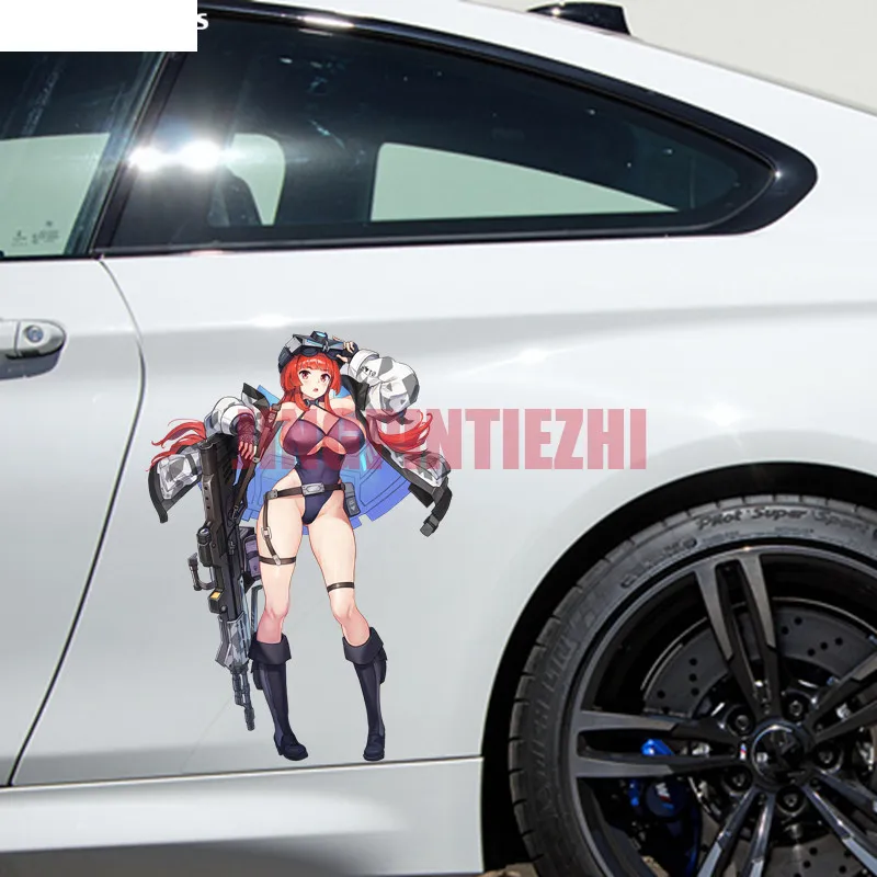 Personality Car Sticker F32  Anime Game Sex Girl with Weapon  Last Origin Car Vinyl Sticker Wallpaper Decal Racing Stickers