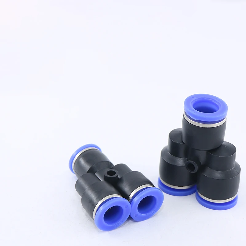 Pneumatic blue connector Y type three-way three-way quick connector PY-6 PY-4 PY-8 PY-10 PY-12 pneumatic components