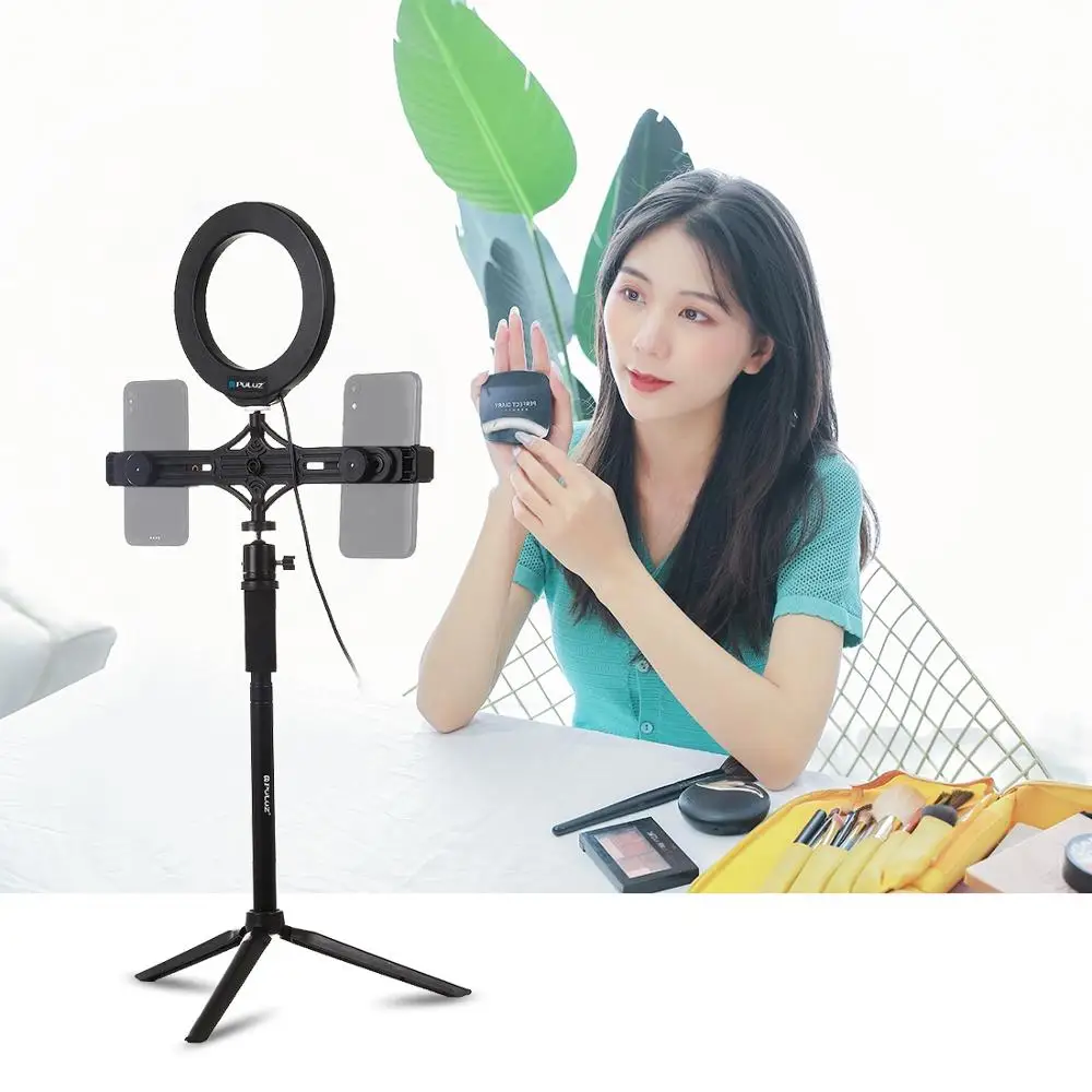 PULUZ Professional Tripode DSLR 1/4' Screw Aluminum Alloy Handheld Adjustable Tripod Mount Monopod Extension Central Shaft Rod