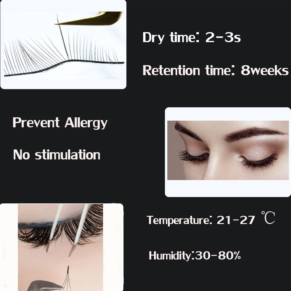 Glesum 5ml Eyelash Extension Grafting Make Up Allergy Free Sensitive Glue 1-2s Dry Adhesive With Free Shippng