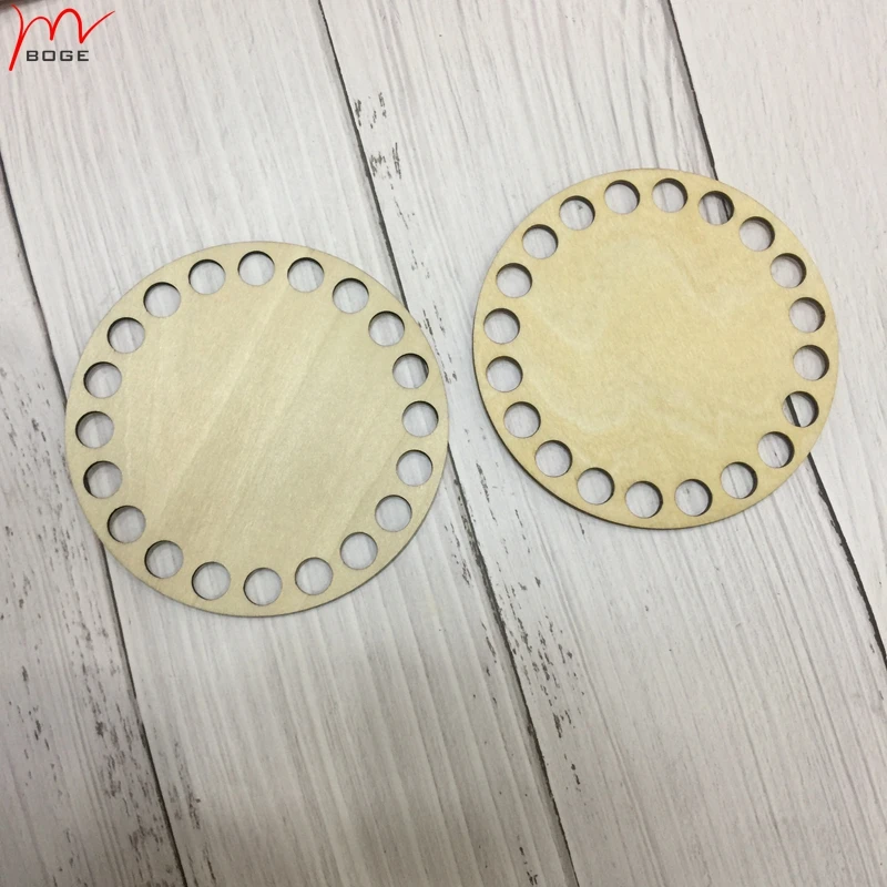 20 pieces diy basket box wood bottom base 10cm wood circle craft supplies diy wood craft eco with 9mm hole