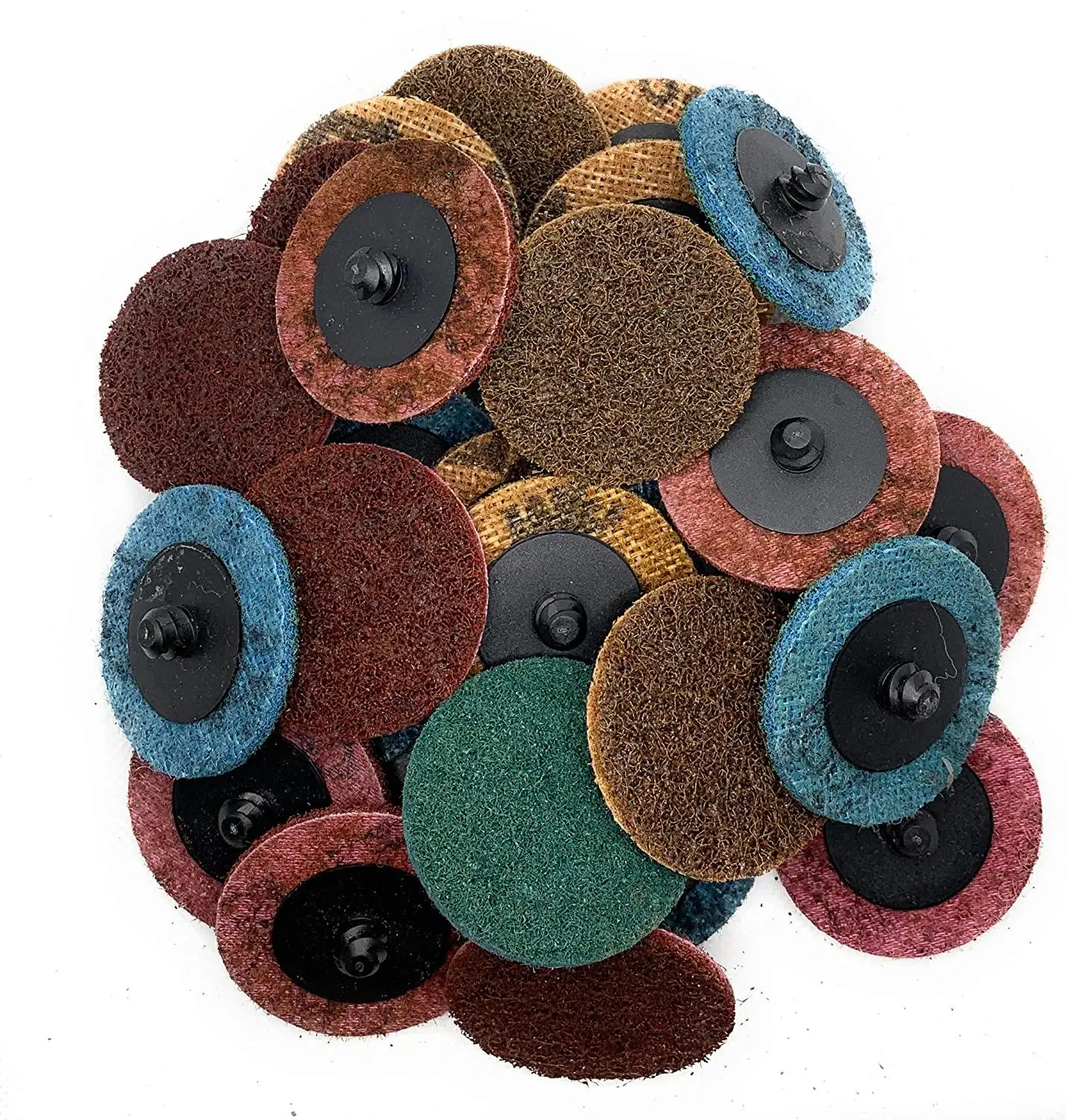 2Inch Nhám Chà Nhám Đĩa 30 Chiếc Nylon Bề Mặt Điều Hòa Đĩa Nhanh Chóng Thay Đổi Đĩa Cho Ba Lan Rỉ Sơn Loại Bỏ