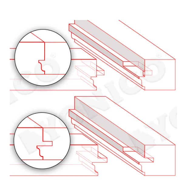 CHWJW 12mm Shank 3PC Window Sash Router Bit Set