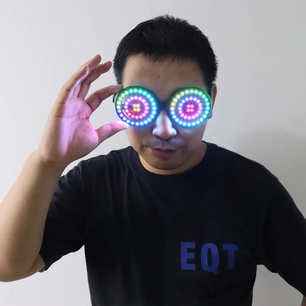 Gafas Led de alta calidad con recarga USB, lentes iluminadas, arcoíris, espectro a todo Color, disfraz de ojo para Rave, fiesta, club nocturno