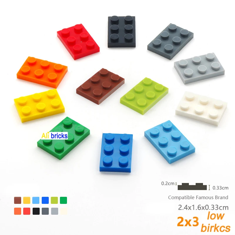 30pcs/lot DIY Blocks Building Bricks Thin 2X3 Educational Assemblage Construction Toys for Children Size Compatible With Brand