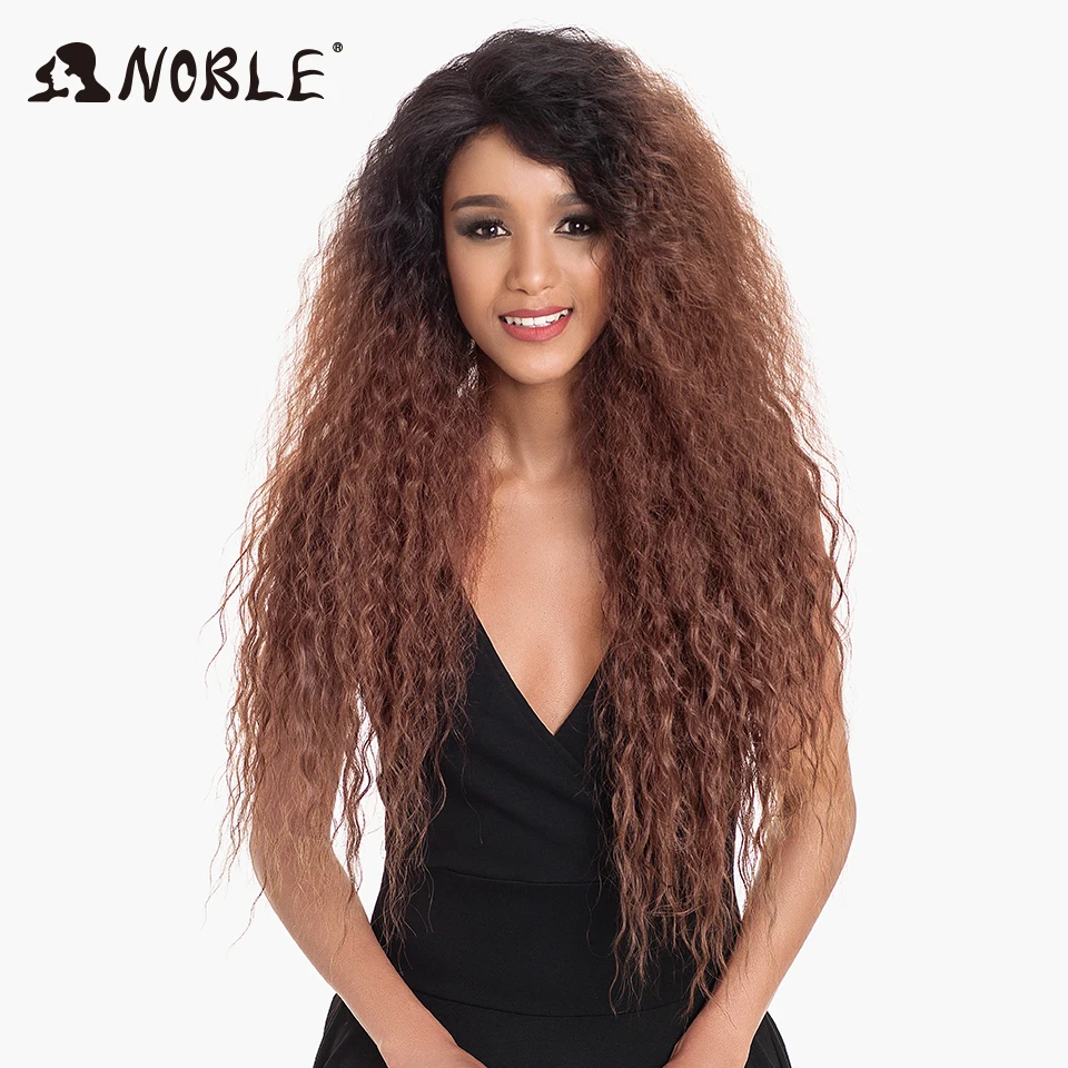 

Noble Hair Synthetic Lace Front Wig ombre blonde Wig 30 inch Long Kinky Curly Baby Hair Wig Synthetic Wigs For Black Women