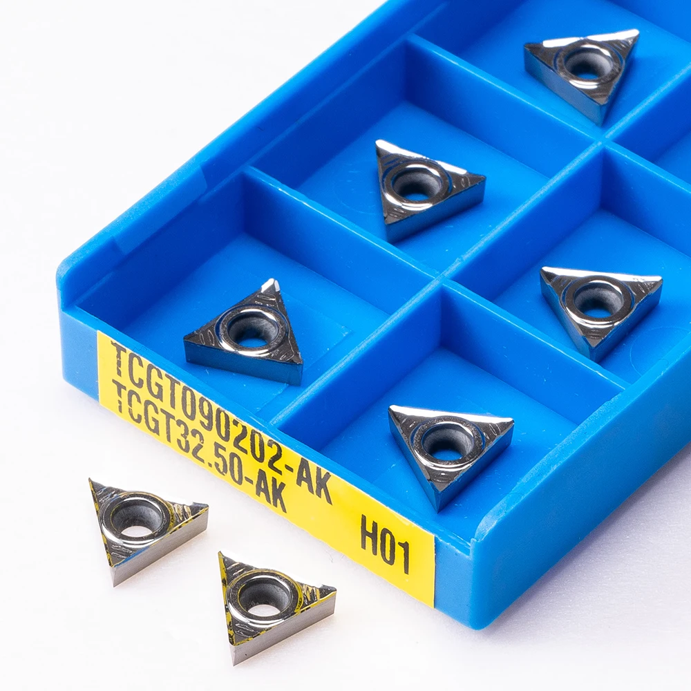 10PCS TCGT090202 TCGT090204 AK H01 Carbide Blade CNC Machine Insert TCGT 090202 090204 Aluminum Milling Cutter Turning Tool