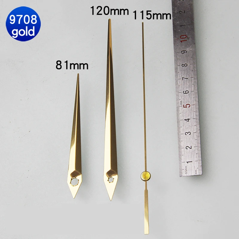 1set Shaft Hands 9708# Gold & Black & Silver Metal Aluminum Material Quartz Clock Accessory High Quality DIY Kits