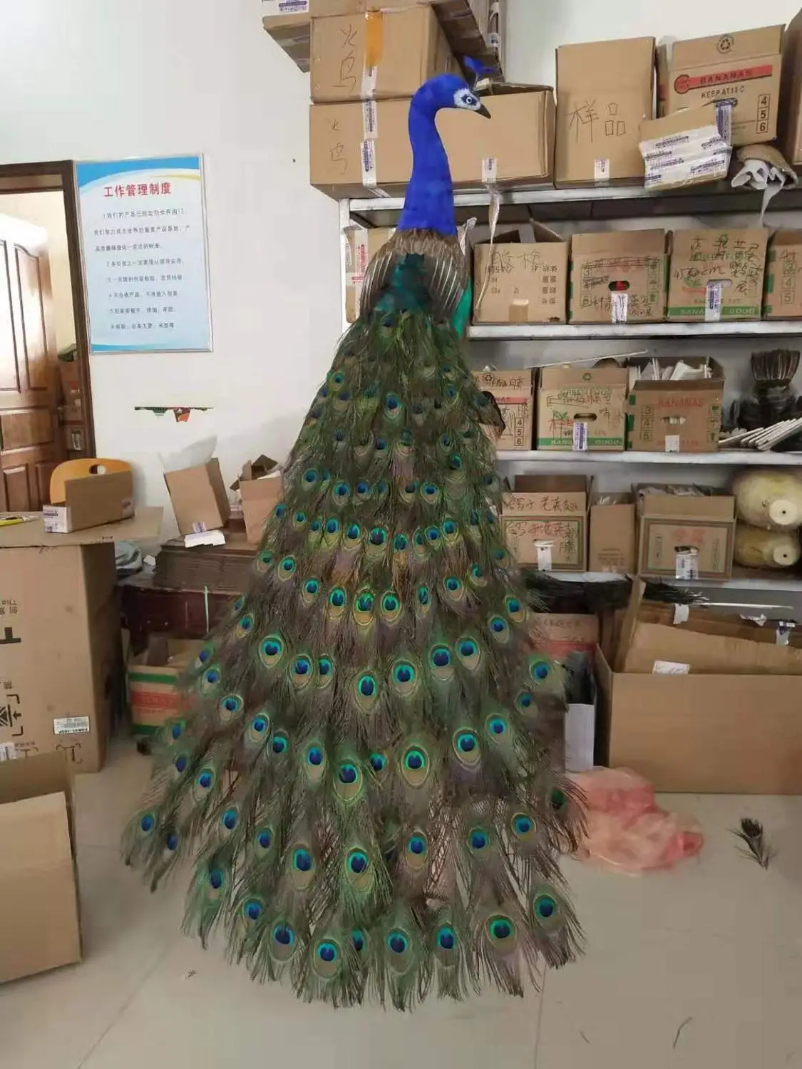 

huge long tail simulation peacock model foam&feather big peacock doll about 150cm