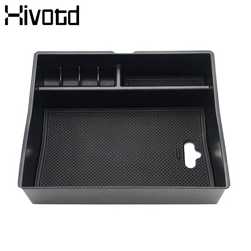 Hivotd For Toyota Sienna Accessories Central Armrest Storage Box Container Organizer Interior Stowing Tray Car Styling 2011-2018