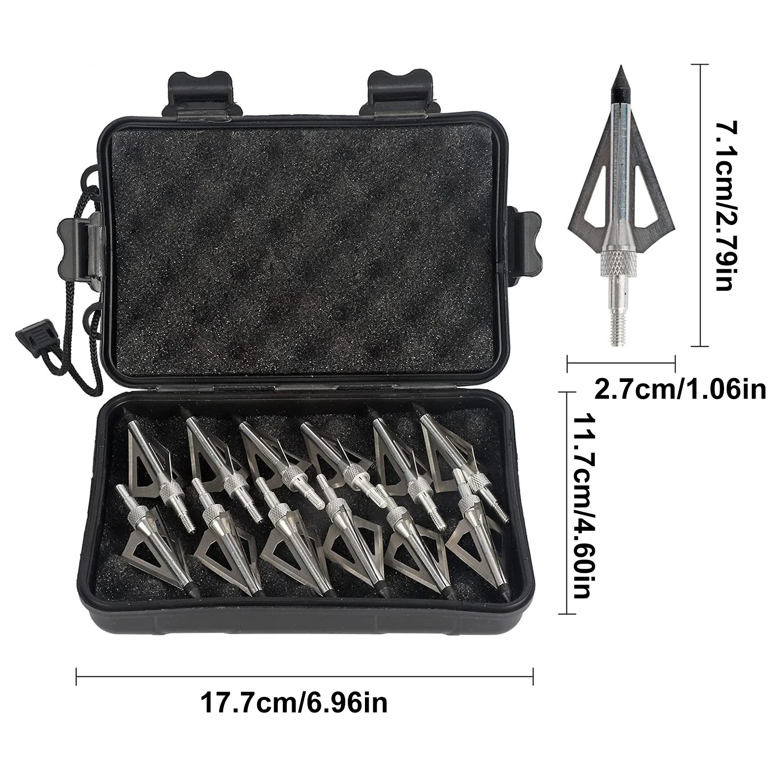 12 pezzi Broadheads 125 grani punte punte frecce per arco composto Longbow caccia 3 lama fissa economica