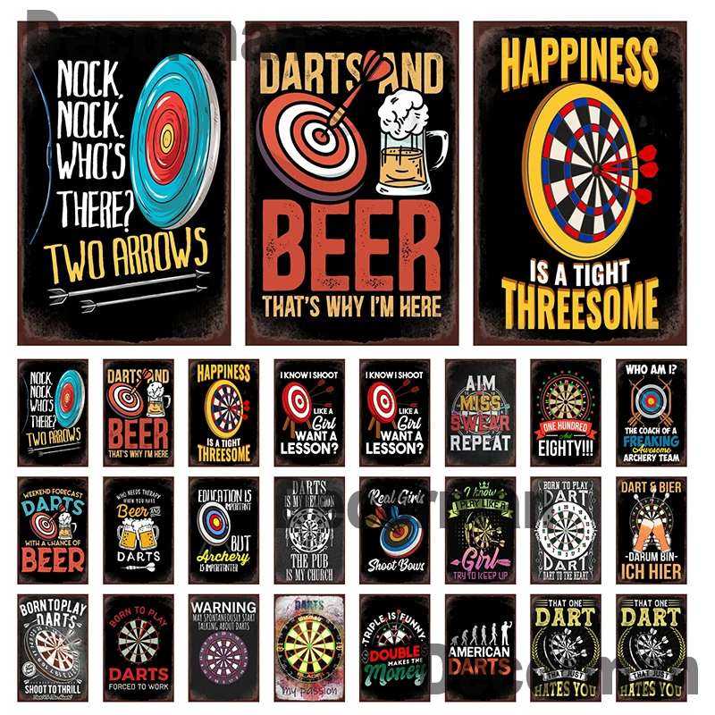 [ Mike86 ] Darts Beer Sport MetalPlaque Vintage Painting Store Club Tin sign Decoration LTA-3156 20*30 CM home decor