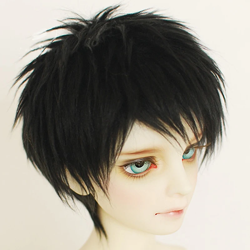 M1-1 children handmade toy 1/12 1/8 1/6 1/3 1/4 uncle Doll wig BJD/SD doll props Accessories  Black brown gray short hair 1pcs