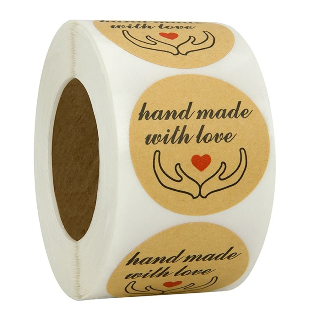 الجولة اليدوية مع الحب ملصقات ورق ذاتي اللصق ورقة ملصق الخبز الديكور التسمية مهرجان حفلة هدية الديكور التسمية