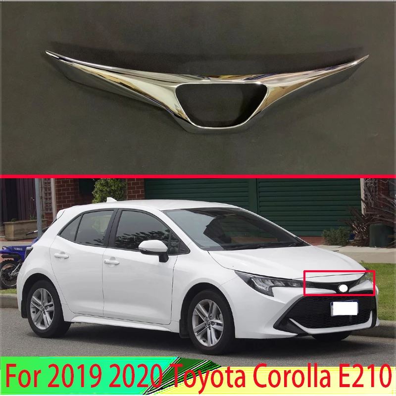 For 2019 2020 Toyota Corolla E210 Sport Hatchback Auris ABS Chrome Front Center Mesh Grille Grill Cover Radiator Strip Trim