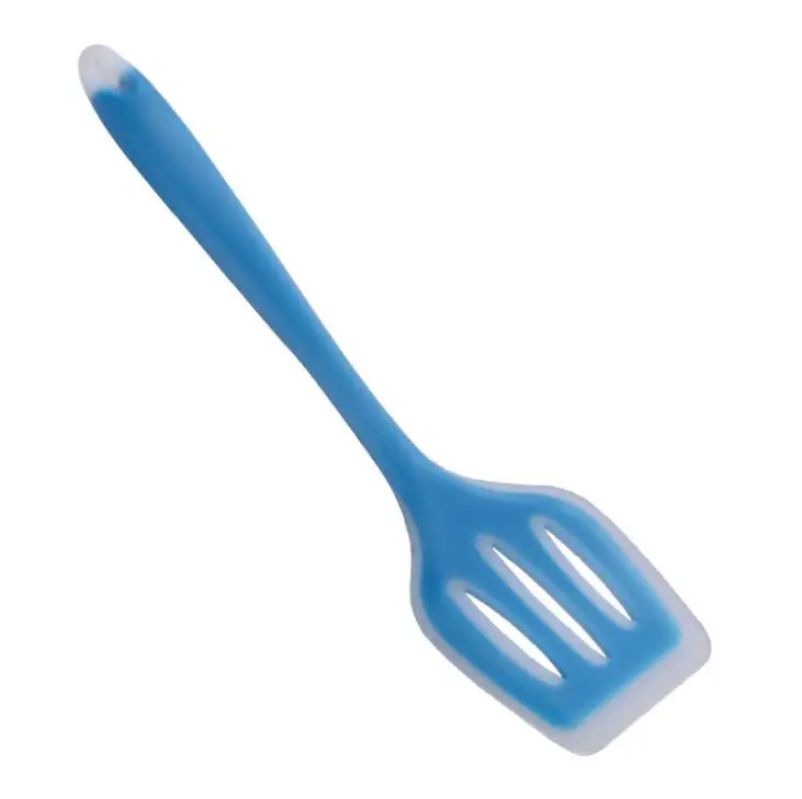 Silicone Slotted Turner Spatula Slotted Egg Turner Heat Resistant Non Stick Large Soup Spoon Half See Through SN110