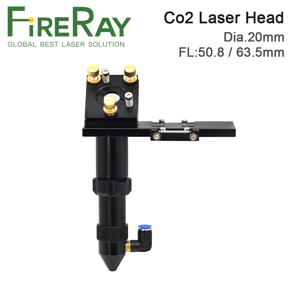 

FireRay CO2 Laser Head for Focus Lens Dia.20 FL.50.8 63.5mm Mirror 25mm Mount for Laser Engraving Cutting Machine