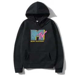 Mtv música televisão hoodie das mulheres dos homens moda retro rock hip hop tv hoodies heather cinza moda moletom unisex streetwear