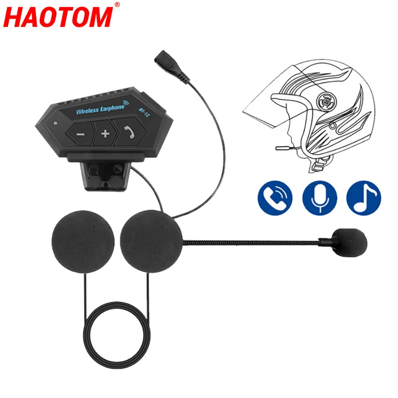 

Motorcycle Bluetooth Compatible 4.2 Helmet intercom Wireless hands-free telephone Call Anti-interference Interphone Music Player