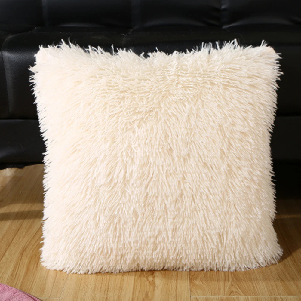 Fluffy Long Plush Pillow Case Warm Soft Throw Pillow Cover Pillowcases Decorative Pillows for Bed Sofa Decoration Pillow Cases