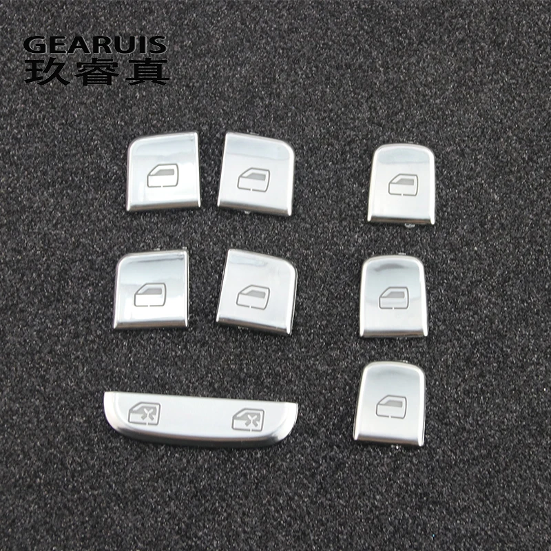 Car Styling For Audi A4 B8 S4 A5 S5 RS4 Interior Door Window Glass Switch Buttons Frame Covers Stickers Trim Auto Accessories