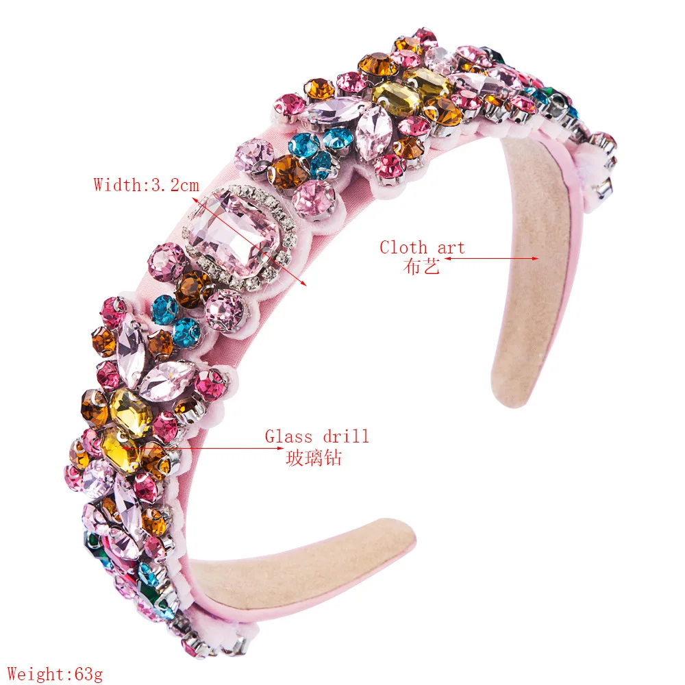 Ladies Pink Zircon Hair Band Crown Tiara Wholesale Price Bridal Natural Pink Red Crystal Hair Accessories Headbands Hair Hoops