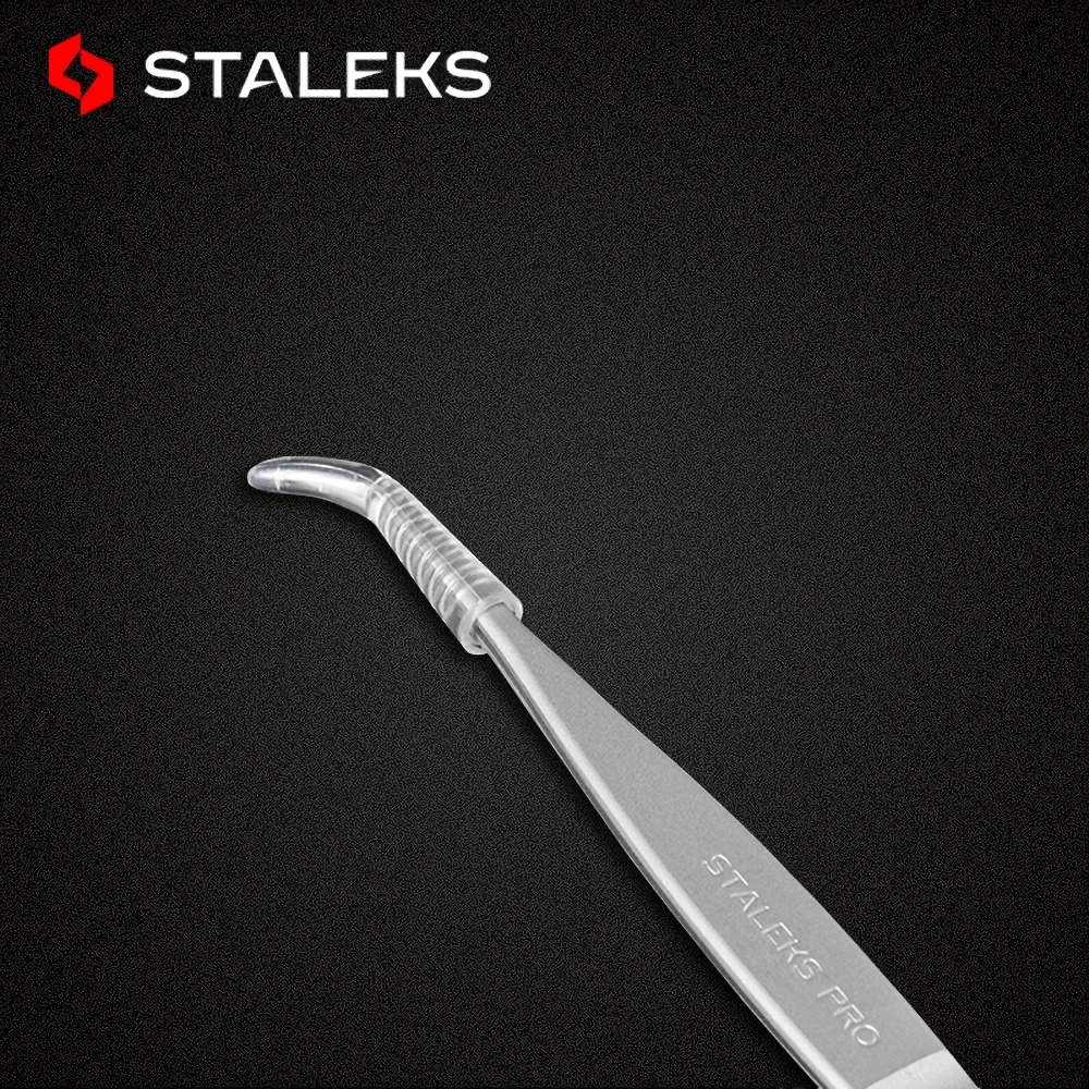 STALEKS PRO TE-40-1 Wave Embossing Tweezers Grafting Eyelashes Blooming Anti Static High Precise Hyper Fine AISI