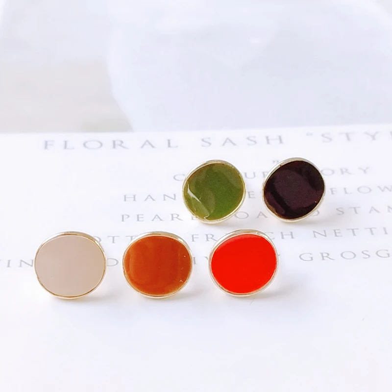 

Enamel Alloy Stud Earring Finding Components Eardrop Simple Style DIY Jewelry Accessories Handmade Materials 6pcs