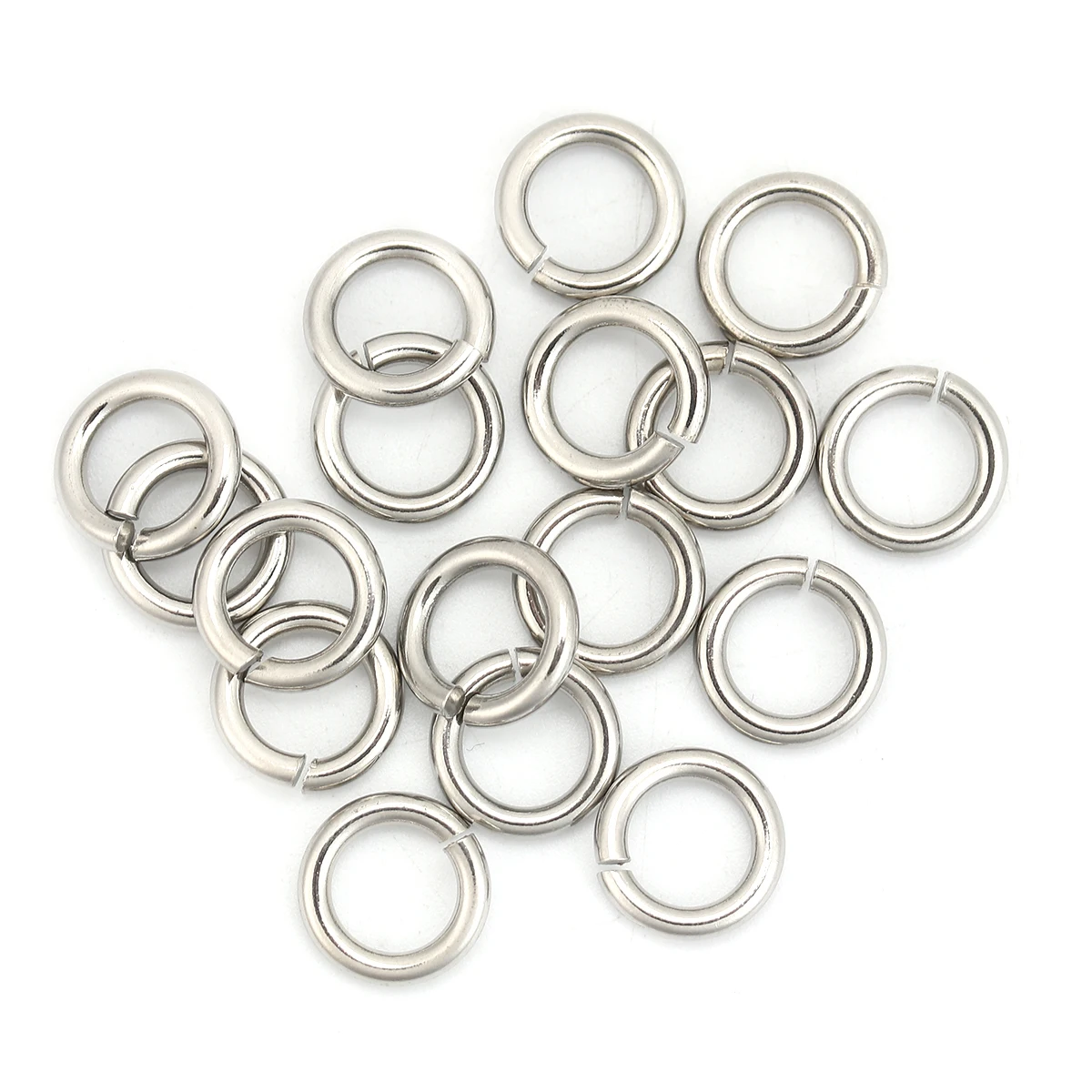 304 aço inoxidável aberto anéis de salto, círculo redondo anéis, fazer jóias DIY, cor prata, 50 pcs, 1.8mm, 2mm