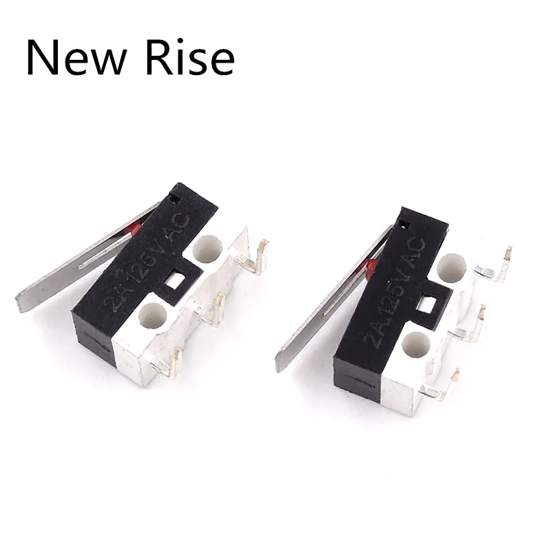 10Pcs Limit Switch Push Button Switch 1A 125V AC Mouse Switch 3Pins 90 Degree Curved Needle Micro Switch