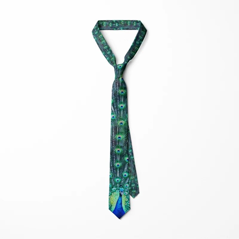 Fashion 8 cm Cartoon Creative Man Tie Colorful Funny Peacock Slim Necktie Suit Men Business Wedding Casual Neckties