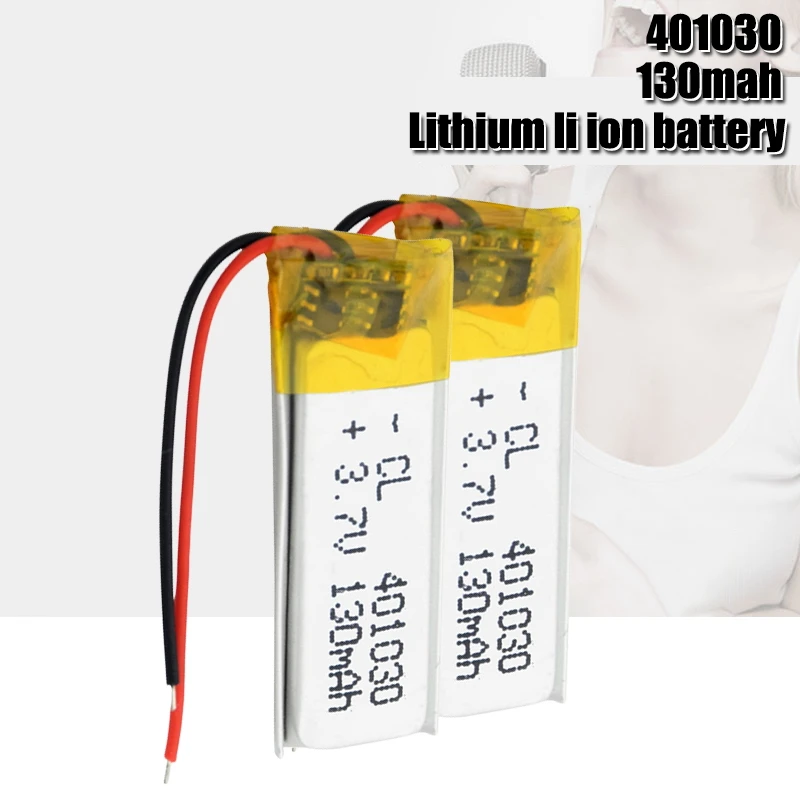 3.7V 130MAh 401030แบตเตอรี่ลิเธียมโพลิเมอร์ Li-Ion แบตเตอรี่โทรศัพท์ Bms ป้องกันสำหรับชุดหูฟังบลูทูธ Selfie Stick ปากกาบันทึก GPS PDA