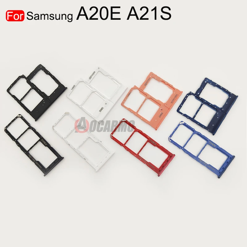 For Samsung Galaxy A21S A217F A20E A202 A202F A202DS Dual Sim Card Slot Tray Holder Sim Card Reader Socket Replacement parts