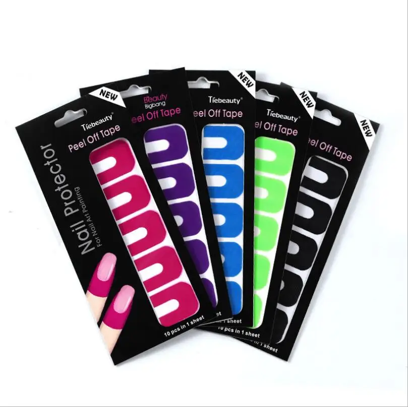 

10PCS Creative U-shape Spill-proof Nail Polish Varnish Protector Stickers Holder Tool Durable Manicure Tool Finger Cover T0877