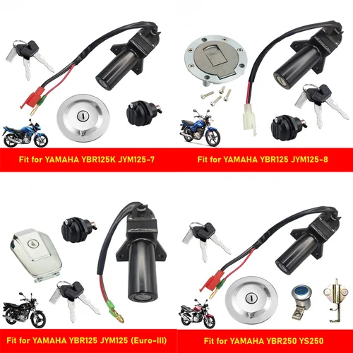 Llave de interruptor de encendido de motocicleta, tapa del tanque de combustible, bloqueo de asiento para Yamaha Jianshe YBR125, JYM125, YMH125, YS250, XTZ125, interruptores de arranque