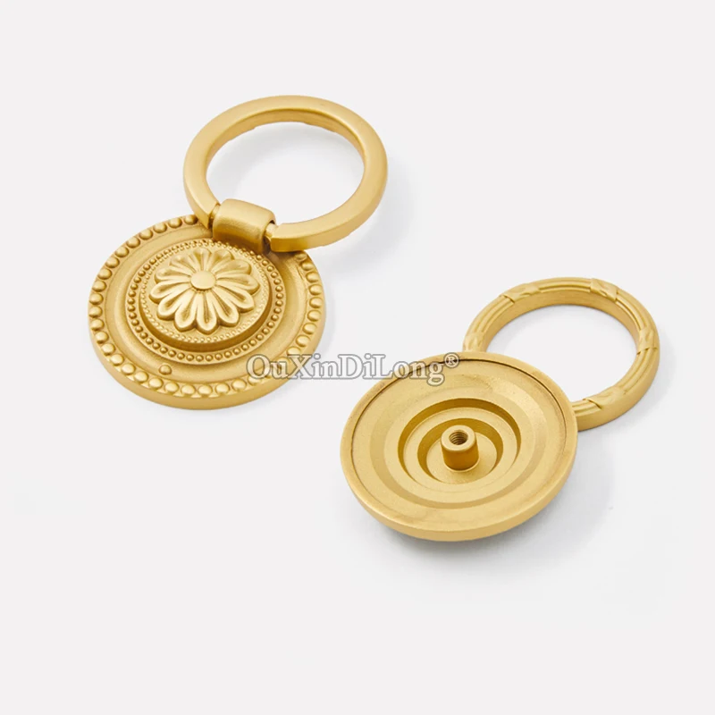 New Arrival 10PCS Solid Brass Pull Ring Furniture Handles Drawer Pulls Cupboard Wardrobe Kitchen TV Wine Cabinet Pulls Knobs