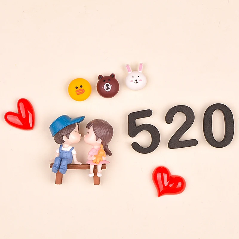 Refrigerator Magnet Creative Three-dimensional Cartoon Character Home Decoration Magnet Couple Set Refrigerator Magnet Decore