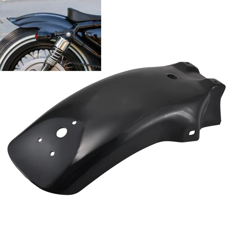 

Black Universal Metal Rear Fender Mudguard Guard Solid Fits For Chopper Bobber Honda Shadow 750 600 Yamaha V-Star Kawasaki VN800