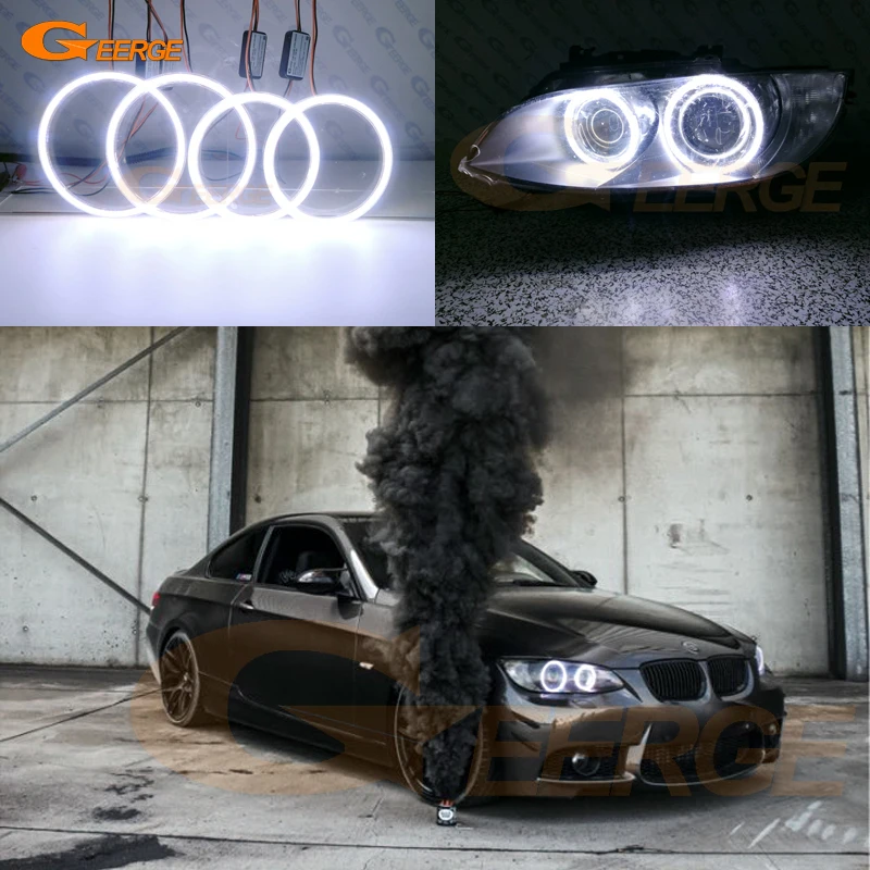 For BMW 3 Series E90 E91 E92 E93 M3 Coupe Cabriolet Excellent Ultra Bright COB Led Angel Eyes Halo Rings Day Light