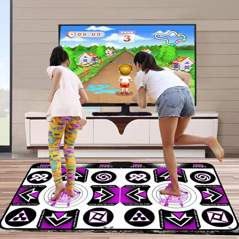 TV PC Double Dance Mat Kid Birthday Gifts for Boy and Girl English OS Wireless Receiver Plug and Play /Tell Seller US or EU Plug