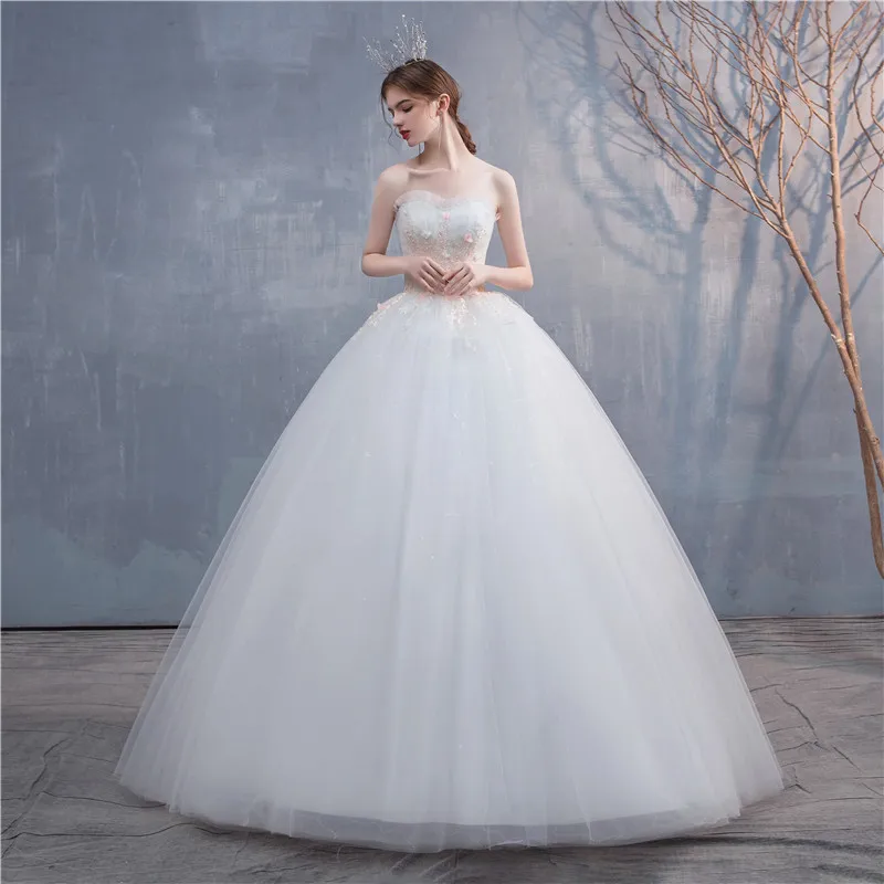 Robe de mariée sans bretelles avec appliques perlées, robe de mariée princesse mince, chérie, quoi que ce soit, grande taille, nouveau, 2022