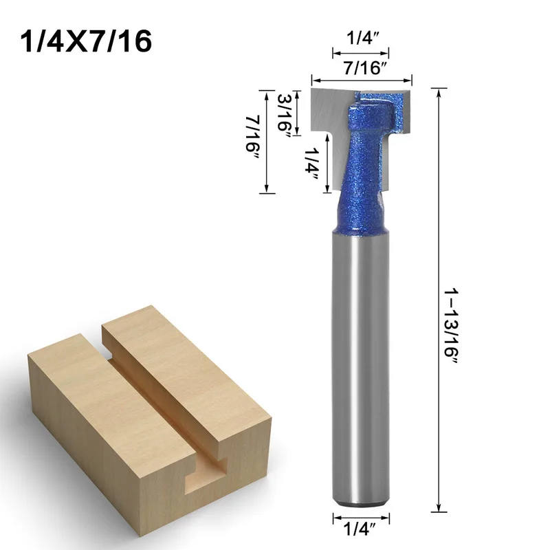 1Pcs 1/4 6mm Shank T-Slot Keyhole Cutter Wood Router Bit Carbide Cutter For Wood Frame Hex Bolt Slotting CNC Milling Cutters