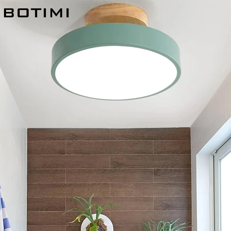 

BOTIMI Modern Round LED Ceiling Lamp White Metal Corridor Balcony Cloakroom Gray Home Entrance Small Ceiling Lighting Fixtures