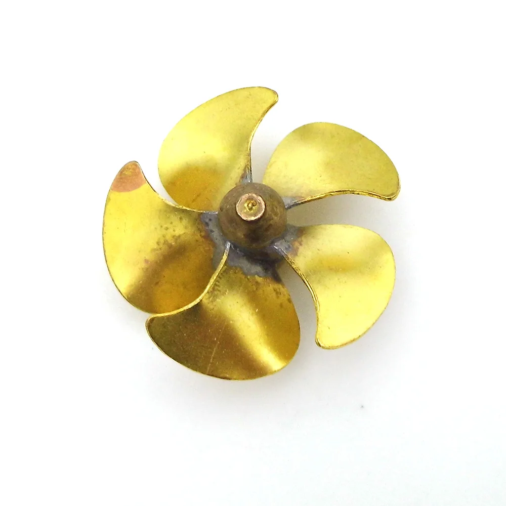 RC Boat Propeller Metal 42mm M4 5-Blades Copper Prop for RC Boat Destroyer Frigate Scale Marine Tug Fishing Boat