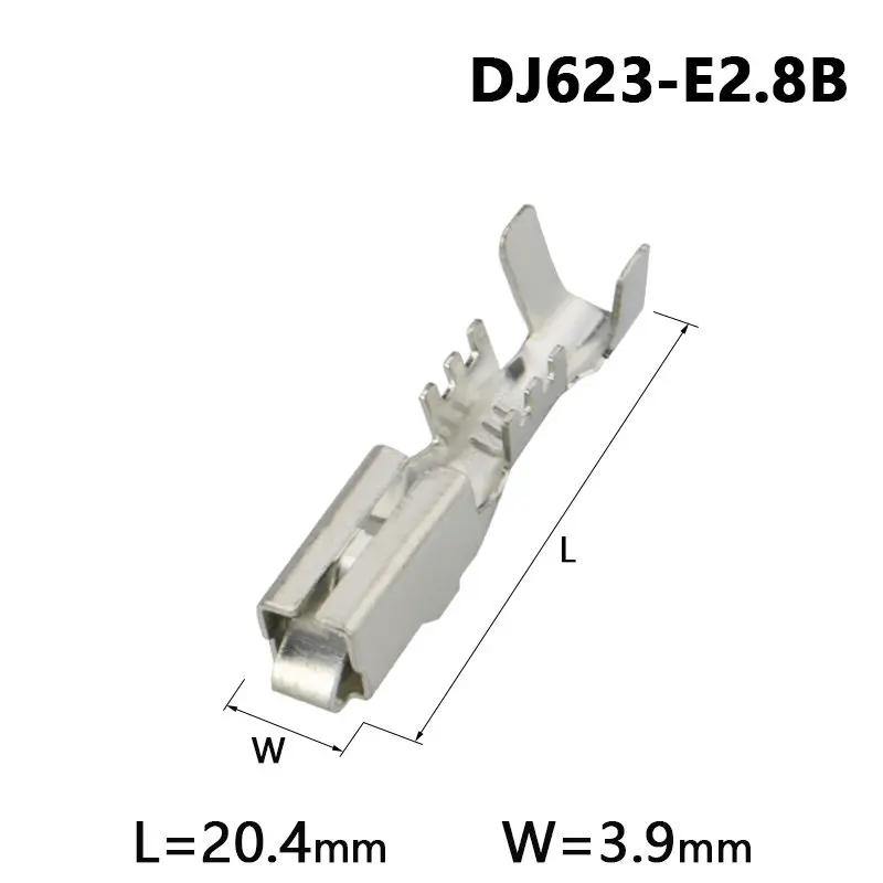 100PCS 2.8mm automobile harness plug terminals, 100 insertion springs dj623b-e2.8b
