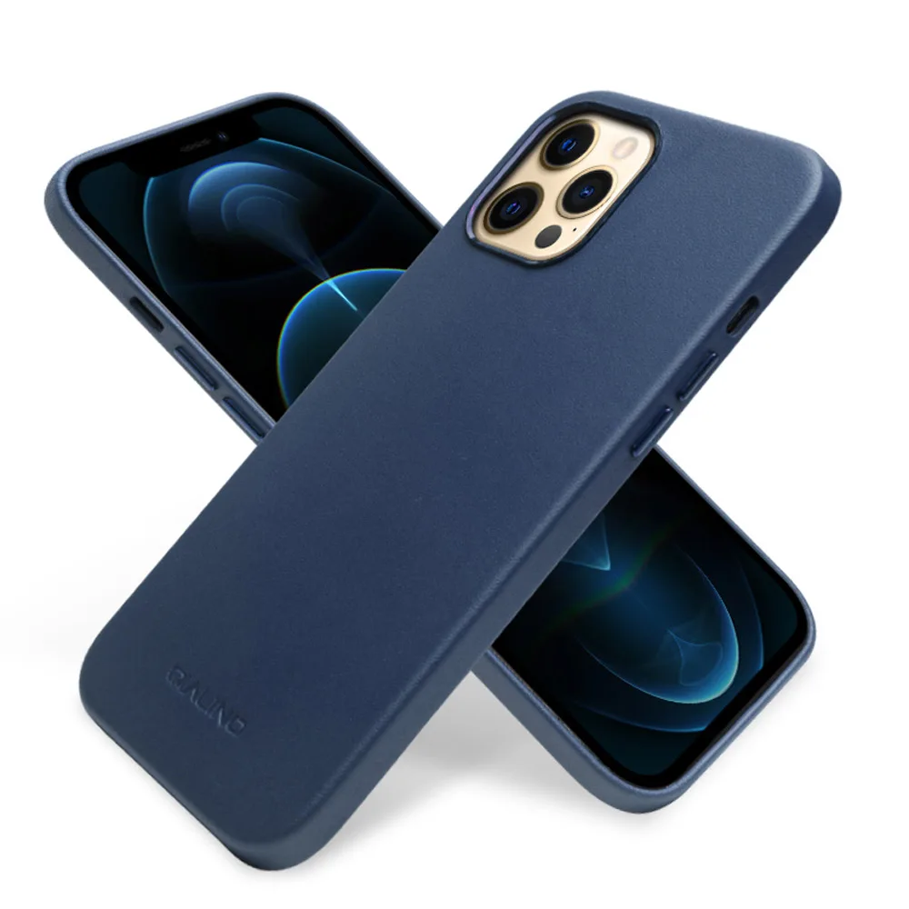 QIALINO Genuine Leather Phone Case for iPhone 11Pro Max Anti fall Fashion Luxury Ultra Thin Back Cover for iPhone12 mini Pro Max