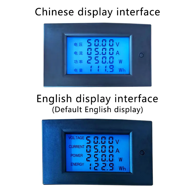 DC 100V 100A 50A 20A LCD Digital Voltmeter Ammeter Wattmeter Voltage Current Power Energy Meter Battery Capacity Indicator Test