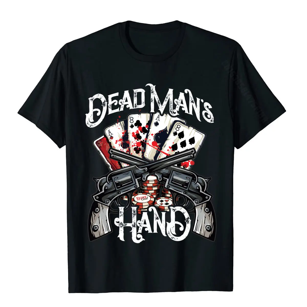 Dead Man's Hand, Aces Eights Poker Gift Idea T-Shirt Cotton Mens Tops T Shirt Normal T Shirts Leisure Slim Fit